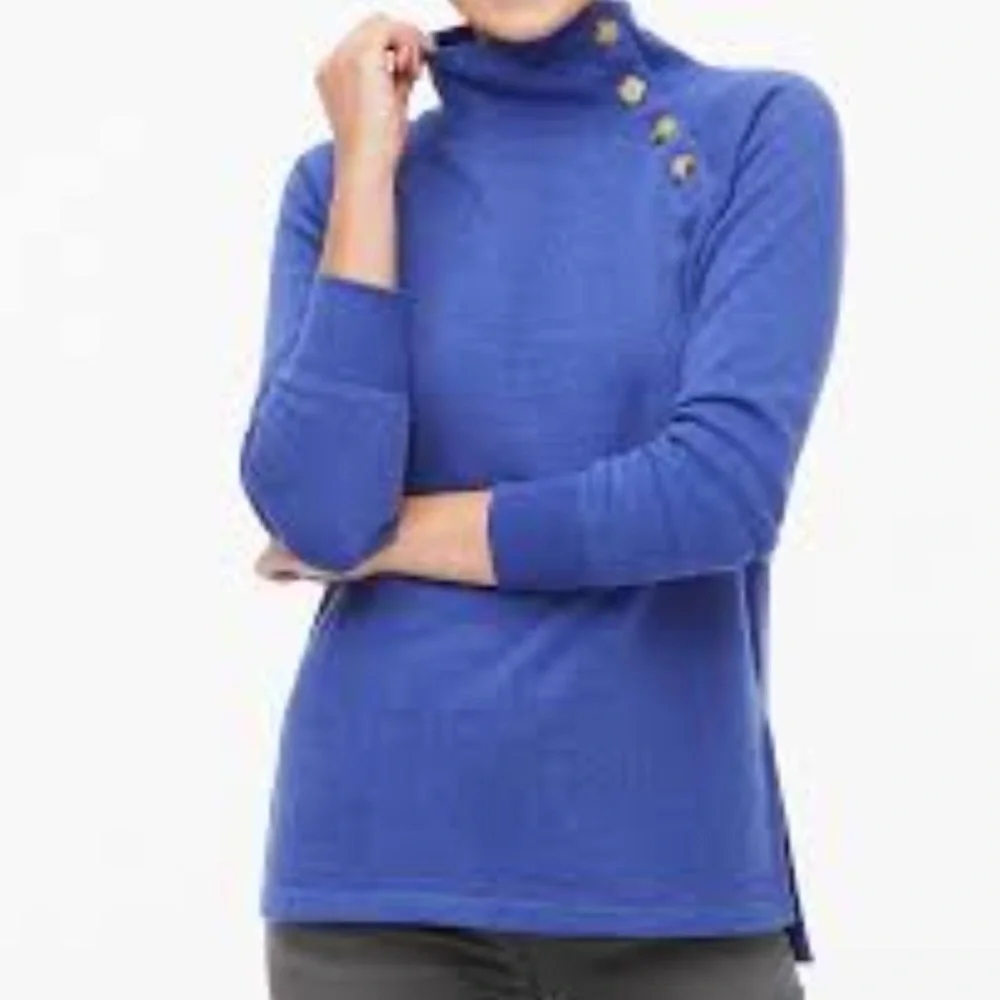 J.Crew Wide Button Collar Fleece Sweatshirt